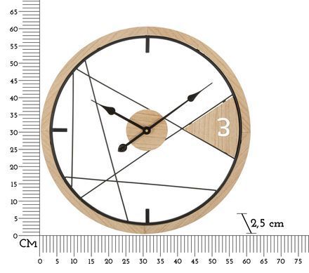 Zidni sat Geometric Design, Smeđa