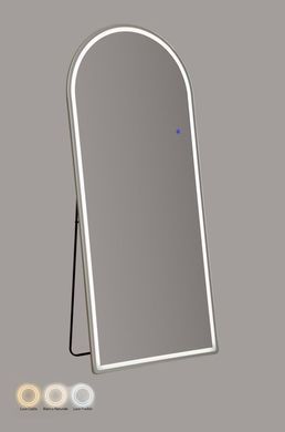 Ogledalo Arch s 3-bojnom LED rasvjetom 76x177cm, Srebrena, S lukom
