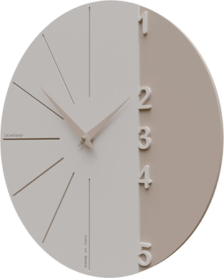 Stenska ura Dimidia 6 barv, Bež, premer - 34 cm