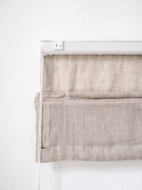 Rimska zavesa &scaron;ir. 120 cm Linen Muslin 2 barve, Bež, Desno, 140 cm