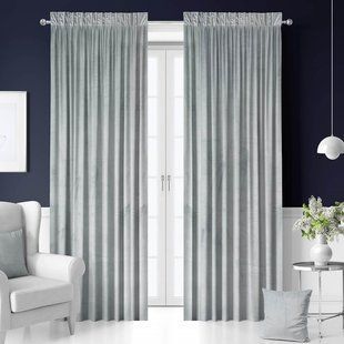 Zavjese u setu Holland Velvet Grey (2 kom) 140x250, Siva