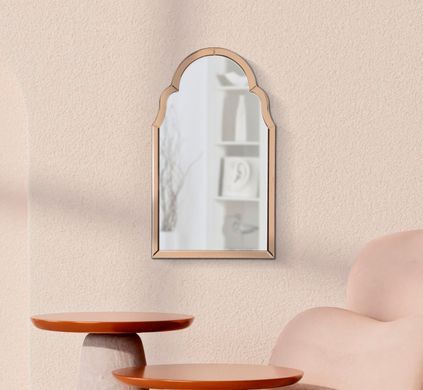 Stensko ogledalo Tangier Pink Small, Roza, Obokani