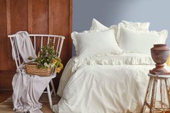 Komplet posteljnine z rjuho Frill Vanilla, Double (200x220 cm)