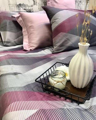 Posteljina s plahtom Helix Purple Saten Family 160x220x2, Family (160x220 cm x2)