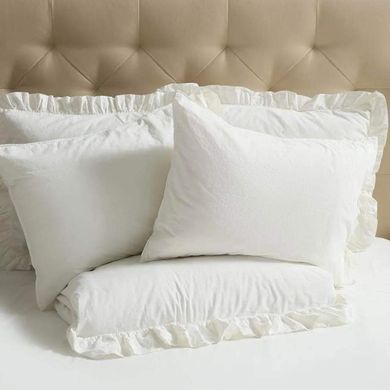 Komplet posteljnine z rjuho Frill Vanilla, Double (200x220 cm)