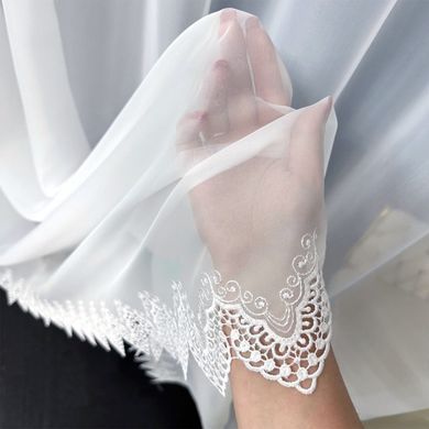 Tkanina za zavjese Lace Drop bijela vis. 2,80 m, Bijela