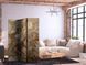 Paravan - Carved Floral Ornaments in Soft Sepia and Brown Tones, Rjava, Enostranski