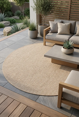 Tepih Grano Amber Round , Tamno bež, okrugli 160 cm, Outdoor | Indoor