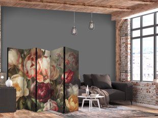 Paravan - Blooming Peonies - Charismatic Flowers Bathed in Sunlight, &Scaron;arena, Jednostrani