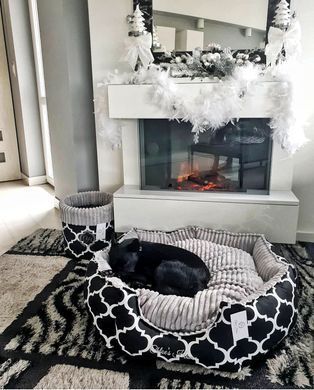 Krevet Rome Black, Crno-bijela, S