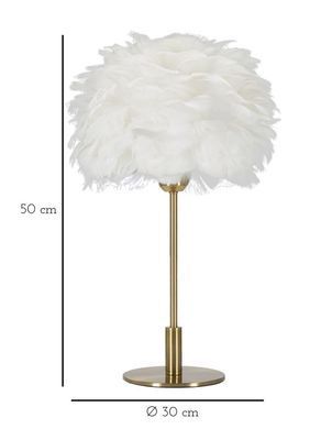 Stolna lampa Ball Feather, Bijela
