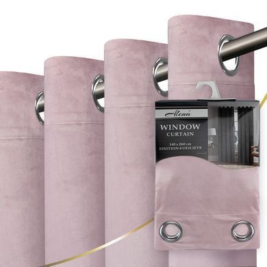 Zavjese u setu Holland Velvet Pink (2 kom) 140x260, Ružičasta