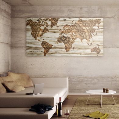 Zidni ukras Plani, Bež, 40 cm x 80 cm