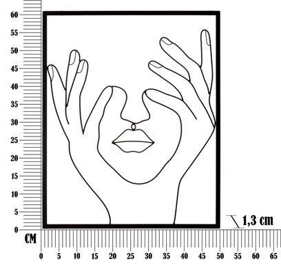 Zidni ukras Simply Face, Crna
