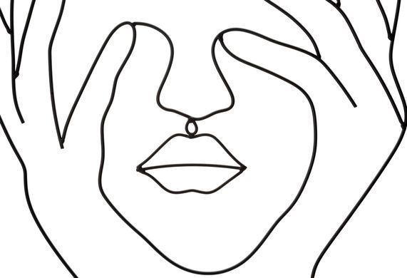 Zidni ukras Simply Face, Crna