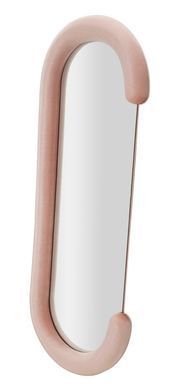 Stensko ogledalo Chantal Pink Velvet, Roza, Ovalni