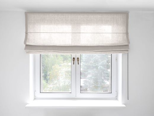 Rimska zavesa &scaron;ir. 140 cm Heavy Linen 10 barv, Krema, Desno, Proti prostoru, 140 cm