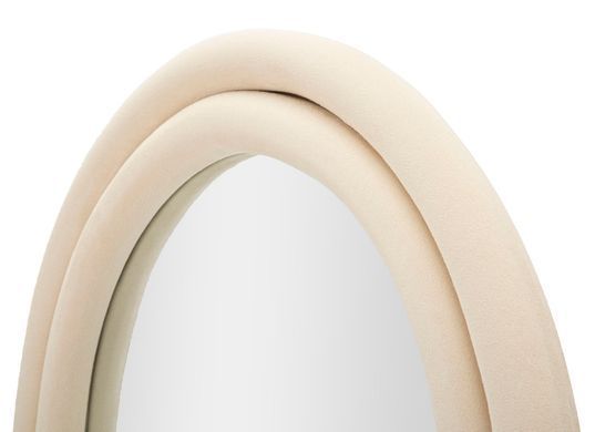 Stensko ogledalo Cloe Cream Velvet, Krema, Obokani