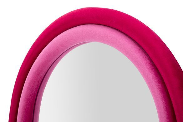 Zidno ogledaloo Cloe Fuxia Velvet, Fuksija, S lukom