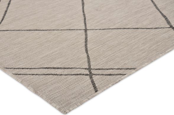 Preproga Terrace Light Grey Dark Lines, Taupe, 200x290 cm, Outdoor | Indoor