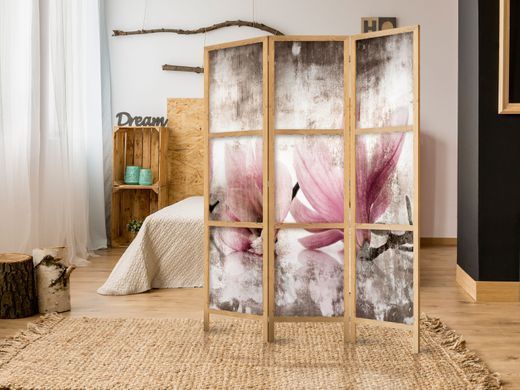 Japanski paravan - Retro Magnolias I, Ružičasta