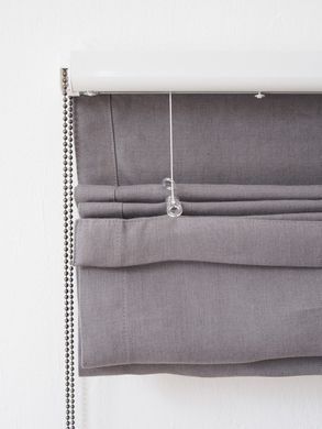 Rimska zavjesa &scaron;ir. 180 cm Heavy Linen 10 boja, Siva, Desno, Prema prostoru, 180 cm