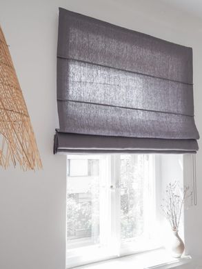 Rimska zavjesa &scaron;ir. 180 cm Heavy Linen 10 boja, Siva, Desno, Prema prostoru, 180 cm