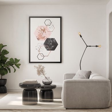 Zidni ukras Esagoni in cornice, &Scaron;arena, 70 cm x 100 cm