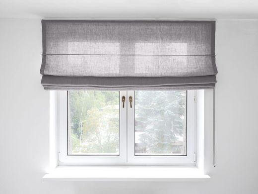 Rimska zavjesa &scaron;ir. 180 cm Heavy Linen 10 boja, Siva, Desno, Prema prostoru, 180 cm