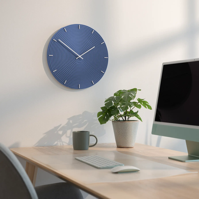 Zidni sat Luxhora Concentra Dark Blue 10 boja kazaljki, Bijela