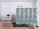 Japanski paravan - Rose Vines - Monochromatic Blue Birds Resting Among Roses, Plava