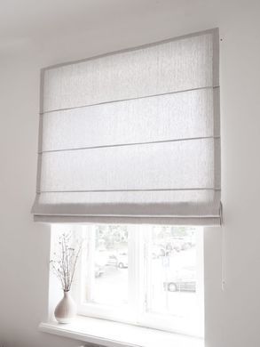 Rimska zavjesa &scaron;ir. 120 cm Heavy Stripes Linen, Siva, Desno, Prema prostoru, 140 cm