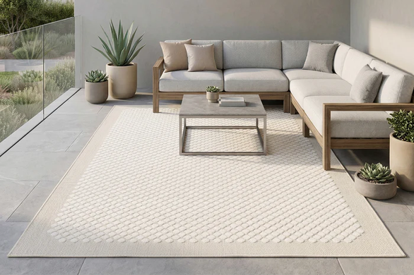 Tepih Hexa, Bež, 160x230 cm, Outdoor | Indoor
