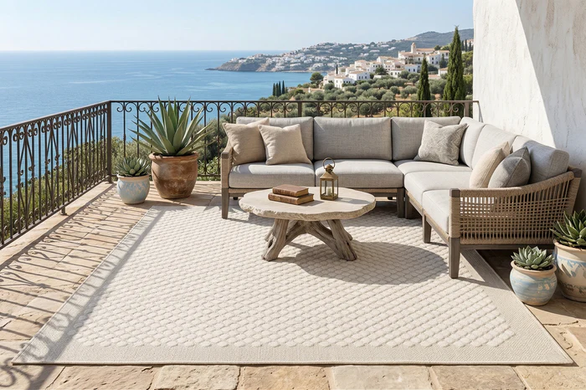 Tepih Hexa, Bež, 160x230 cm, Outdoor | Indoor