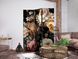 Paravan - Floristry in Vintage Style - a Plethora of Colorful Flowers on a Black Background, &Scaron;arena, Jednostrani
