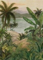 Mural Tapeta Blooming Tropical Morning (2 Farben), Mehrfarbig, Blooming-Kollektion