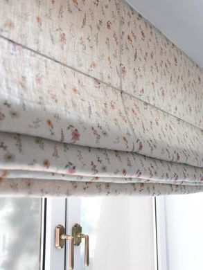 Rimska zavesa &scaron;ir. 90 cm Heavy Linen Wild Flowers, Bež, Desno, 100 cm