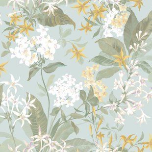 Tapeta Songe De Jasmin 3 boje, Svietlo zelena, Le Beau Jardin
