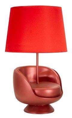Namizna svetilka Midcentury Red, Rdeča