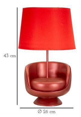 Namizna svetilka Midcentury Red, Rdeča