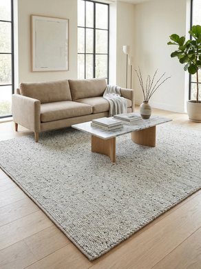 Vunena Preproga Mellow Grey, Siva, 130x200 cm, Handmade