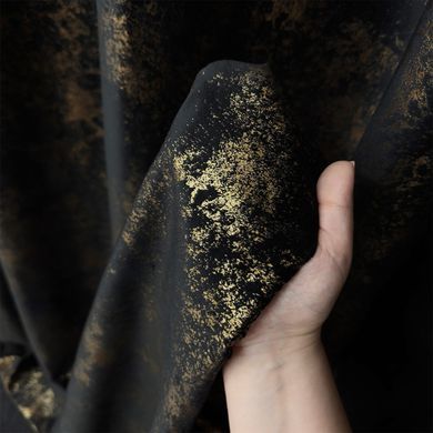 Dekorativna tkanina Velvet Glam Black črna vi&scaron;. 3,00 m, Črna