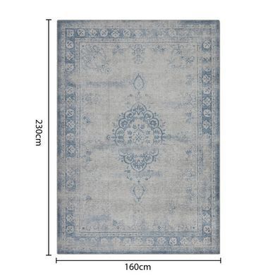 Tepih Script Blue, Bež, 160x230 cm