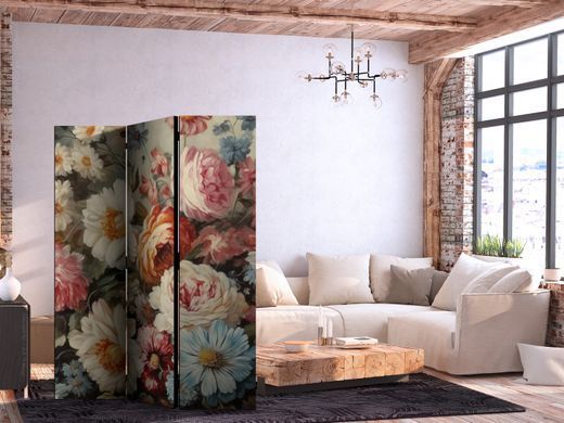 Paravan - Scent of Nature - Beautiful Garden Flowers in Pastel Colors, Večbarvna, Enostranski