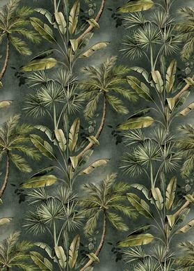 Mural Tapeta Blooming Secret Garden (2 boje), Tamno zelena, Kolekcija Blooming