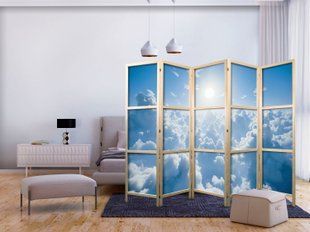 Japanski paravan - Heavenly Calm: Warm Rays of the Sun, Plava