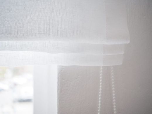 Rimska zavjesa &scaron;ir. 100 cm Linen Muslin 2 boje, Bijela, Desno, 140 cm