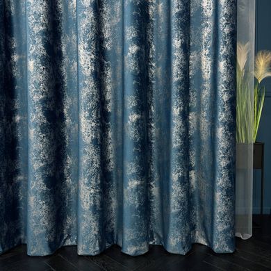 Dekorativna tkanina Jacquard Flower Blue plava vis. 2,50 m, Plava