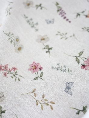 Rimska zavjesa &scaron;ir. 110 cm Heavy Linen Wild Flowers, Bež, Desno, 100 cm
