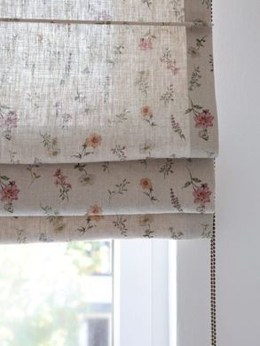 Rimska zavjesa &scaron;ir. 110 cm Heavy Linen Wild Flowers, Bež, Desno, 100 cm